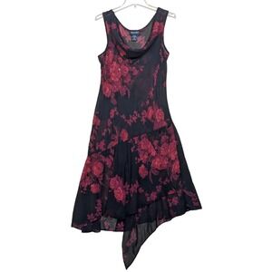 Connected Apparel Dress Y2K Sheer Floral Beaded Grunge Fairy Whimsygoth Women XL